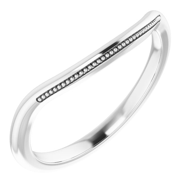 14K White Band for 8x6 mm Emerald Ring