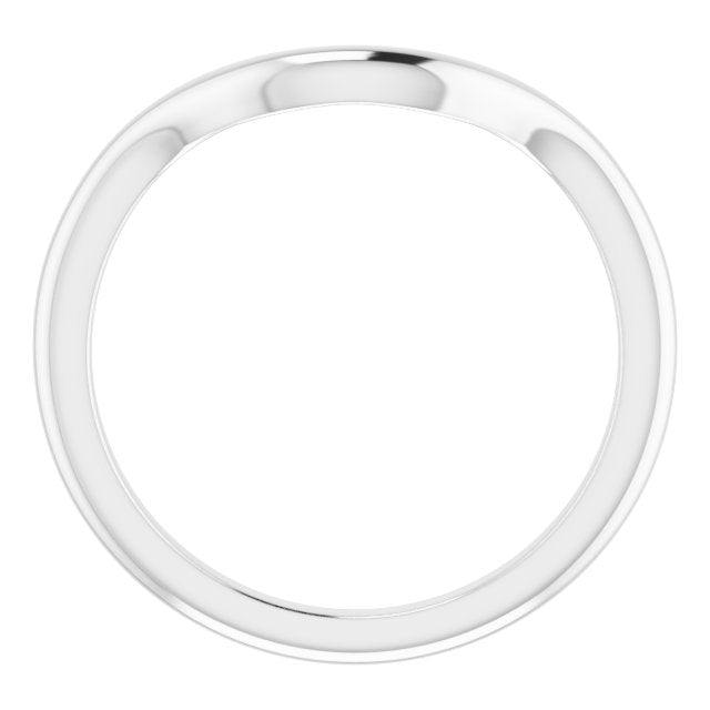 14k White Band For 9x7 Mm Emerald Ring