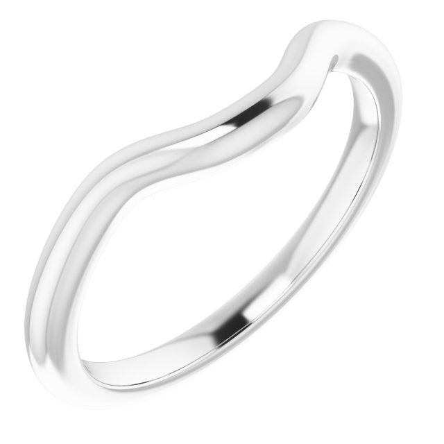14k White Band For 8x6 Mm Oval Ring