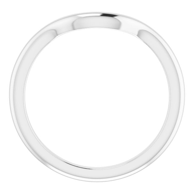 14k White Band For 8x6 Mm Oval Ring