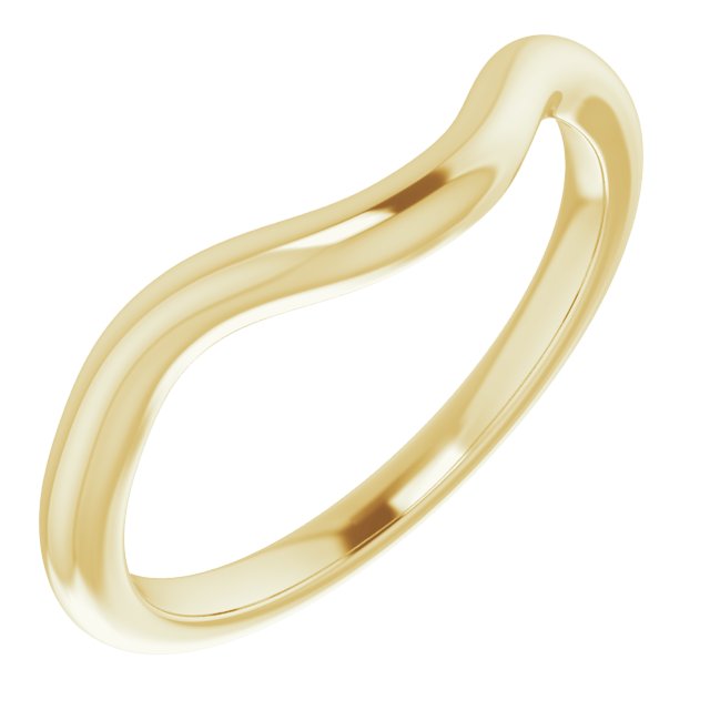 14k Yellow Band For 8x6 Mm Emerald Ring