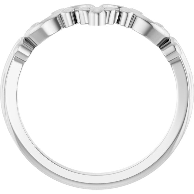 14K White Contour Band