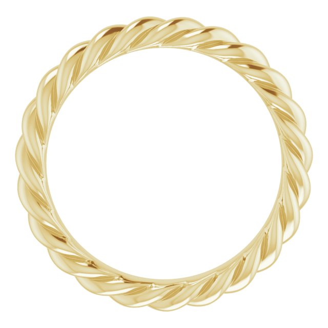 14K Yellow 3 mm Skinny Rope Band Size 6