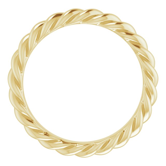 14k Yellow 3 Mm Skinny Rope Band Size 6.5