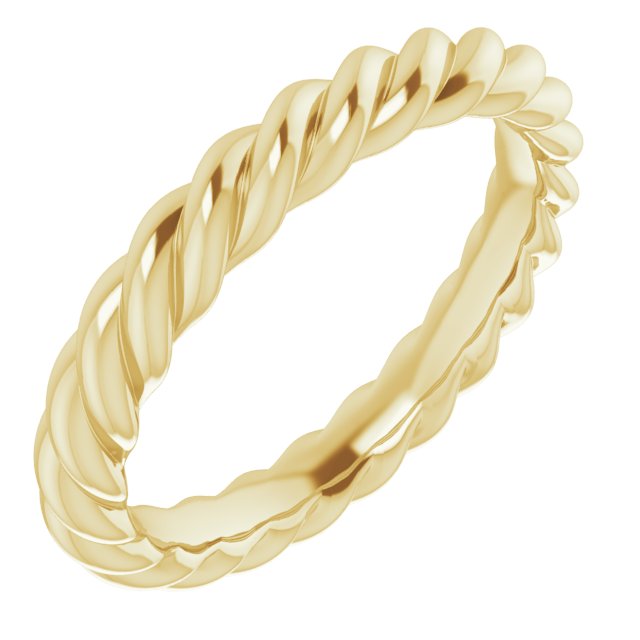 14k Yellow 3 Mm Skinny Rope Band Size 5.5
