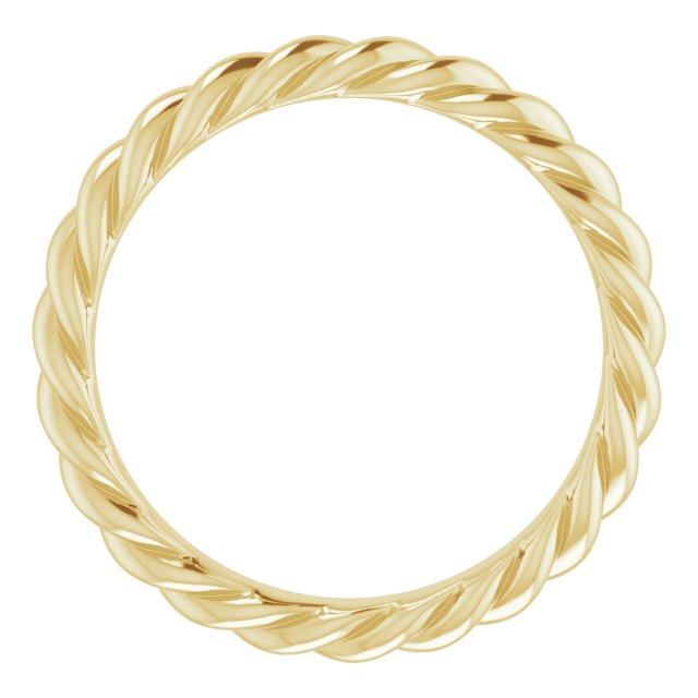 14k Yellow 3 Mm Skinny Rope Band Size 7.5