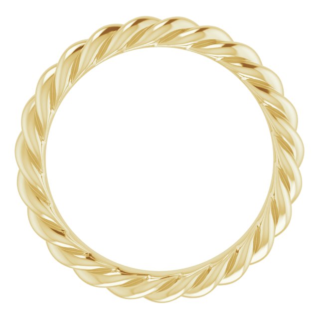 14k Yellow 3 Mm Skinny Rope Band Size 5.5