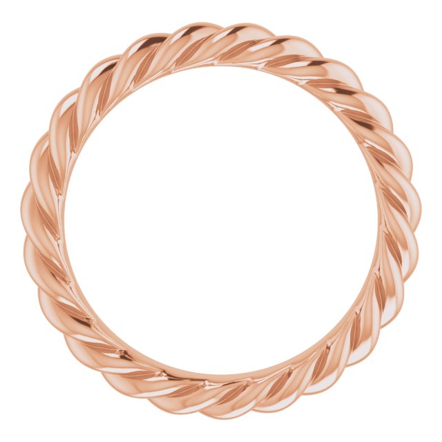 14K Rose 3 mm Skinny Rope Band Size 5