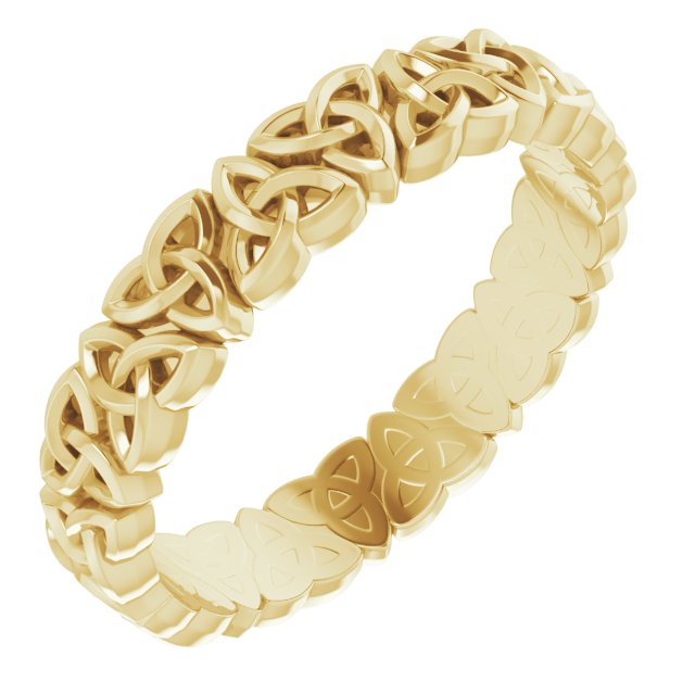 14k Yellow 4 Mm Celtic-inspired Band Size 8