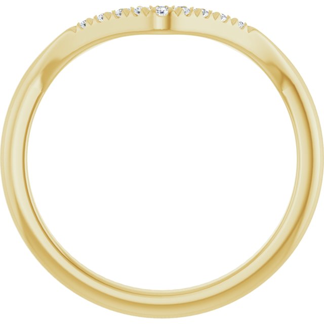14K Yellow .07 CTW Natural Diamond French-Set Matching Band