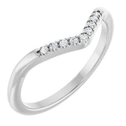 14K White .07 CTW Natural Diamond French-Set Matching Band