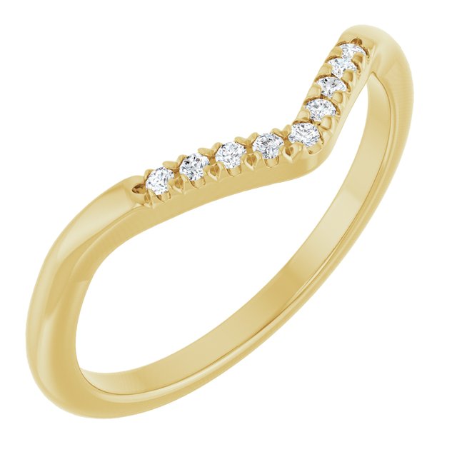 14K Yellow .07 CTW Natural Diamond French-Set Matching Band