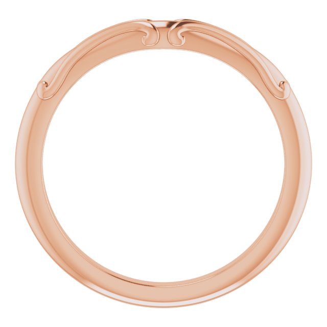 14K Rose Band for 7x7 mm Heart Ring