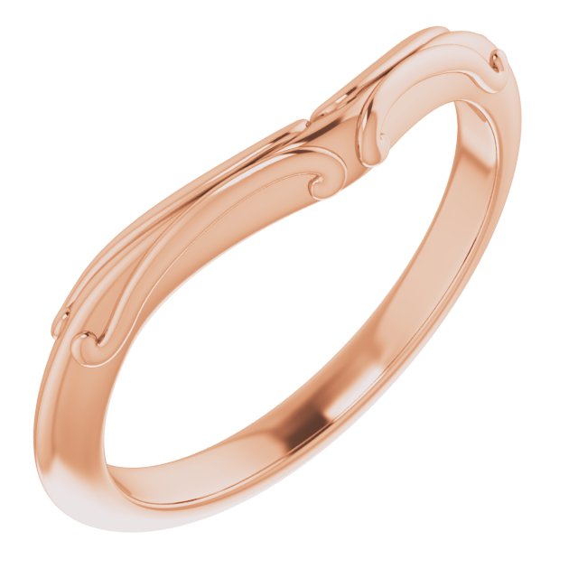 14K Rose Band for 7x7 mm Heart Ring