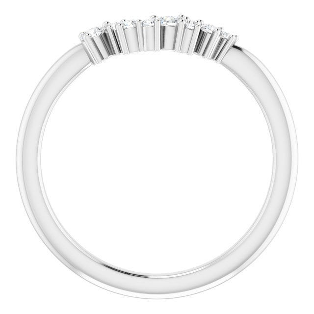 14K White  1/8 CTW Natural Diamond Matching Band