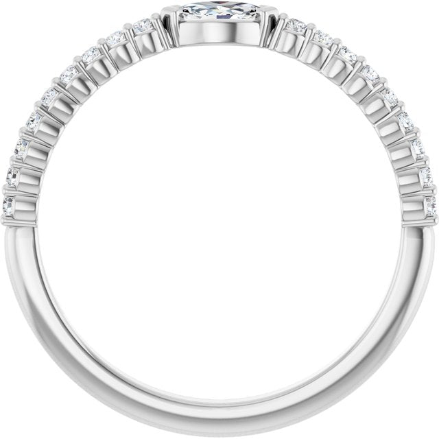 14K White 1/4 CTW Natural Diamond Stackable Ring