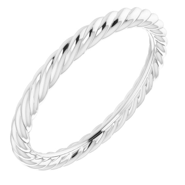 14K White Band for 8x6 mm Oval Ring