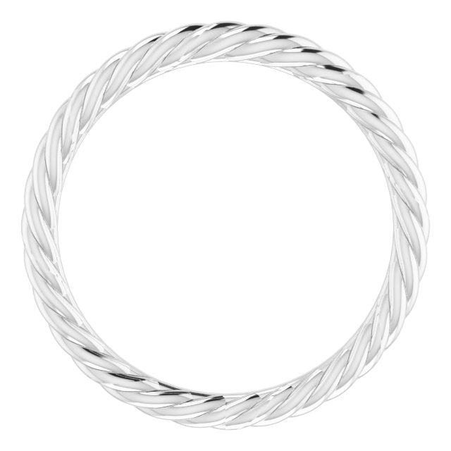 14K White Band for 8x6 mm Oval Ring