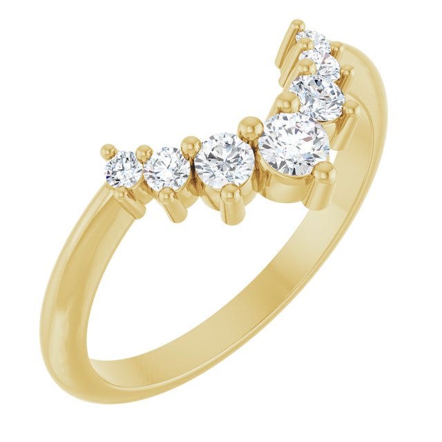 14k Yellow 1/3 Ctw Natural Diamond Contour Band