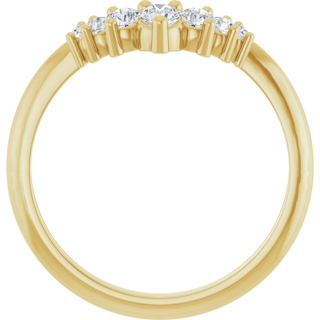 14k Yellow 1/3 Ctw Natural Diamond Contour Band