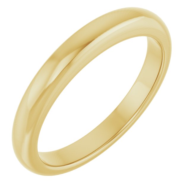 14k Yellow Band For 10x8 Mm Oval Ring