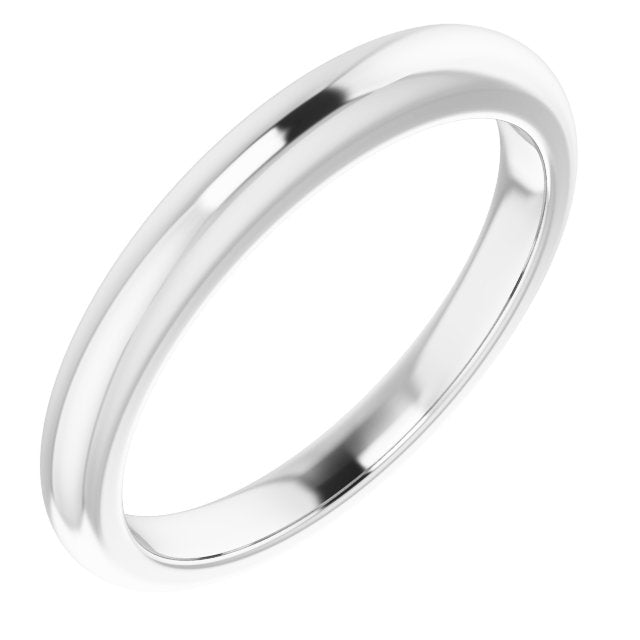 14K White Band for 7.4 mm Round Ring