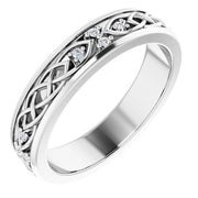 14K White .06 CTW Natural Diamond Eternity Band Size 6