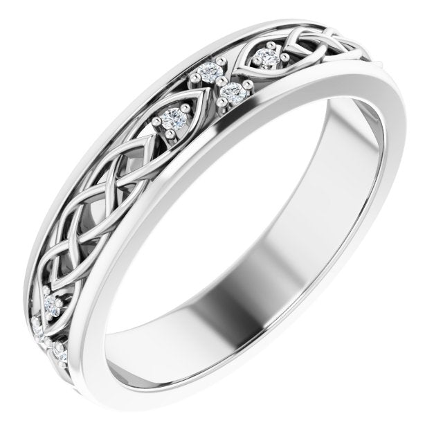 14K White .06 CTW Natural Diamond Eternity Band Size 6