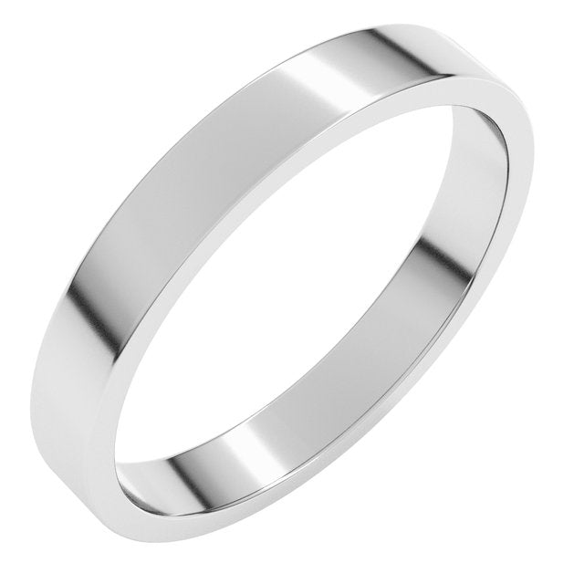 14k White 3 Mm Flat Band Size 4