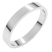 14K White 3 mm Flat Band Size 5.5