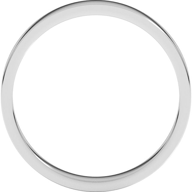 14k White 3 Mm Flat Band Size 4