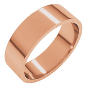14k Rose 6 Mm Flat Band Size 7