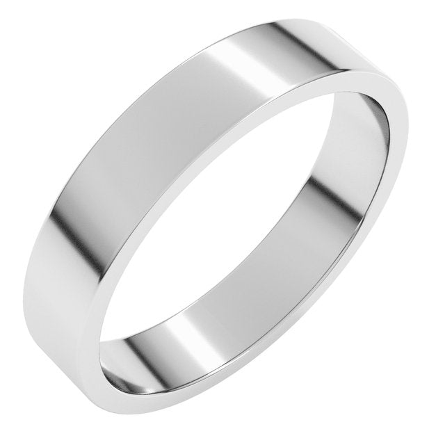 14k White 4 Mm Flat Band Size 5