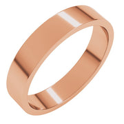14k Rose 4 Mm Flat Band Size 5.5