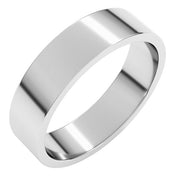 18K White 5 mm Flat Band Size 6