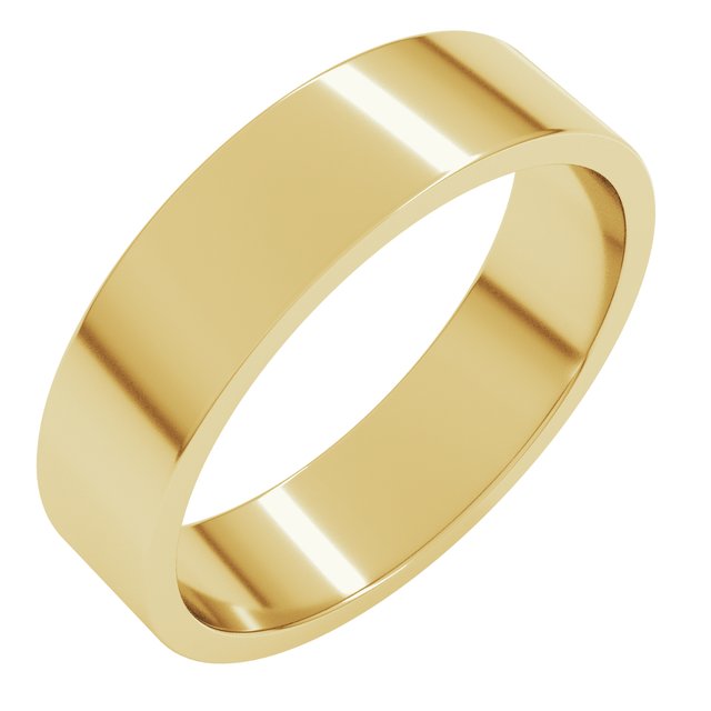 18k Yellow 5 Mm Flat Band Size 7.5