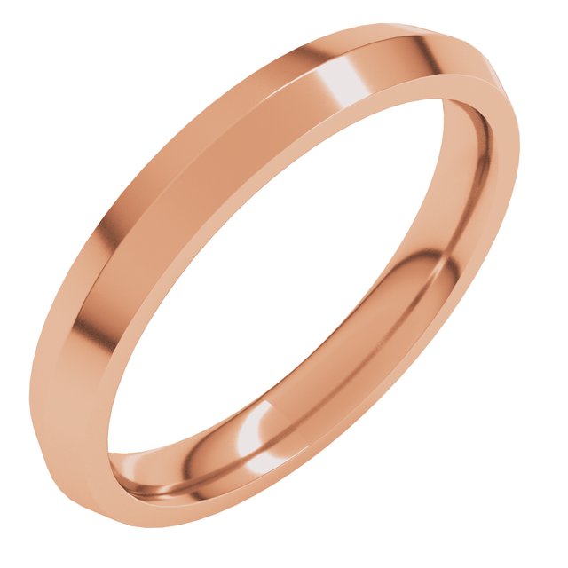 14k Rose 3 Mm Knife Edge Comfort Fit Band Size 7