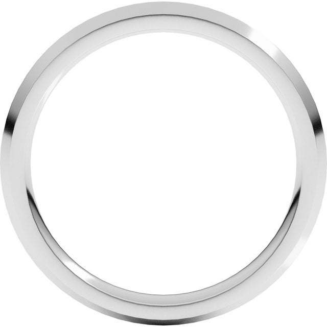 14K White 3 mm Knife Edge Comfort Fit Band Size 7