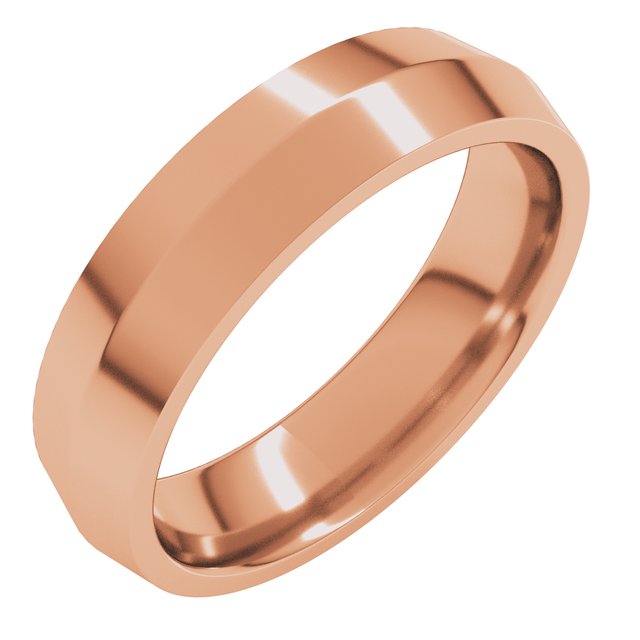 14k Rose 5 Mm Knife Edge Comfort Fit Band Size 10