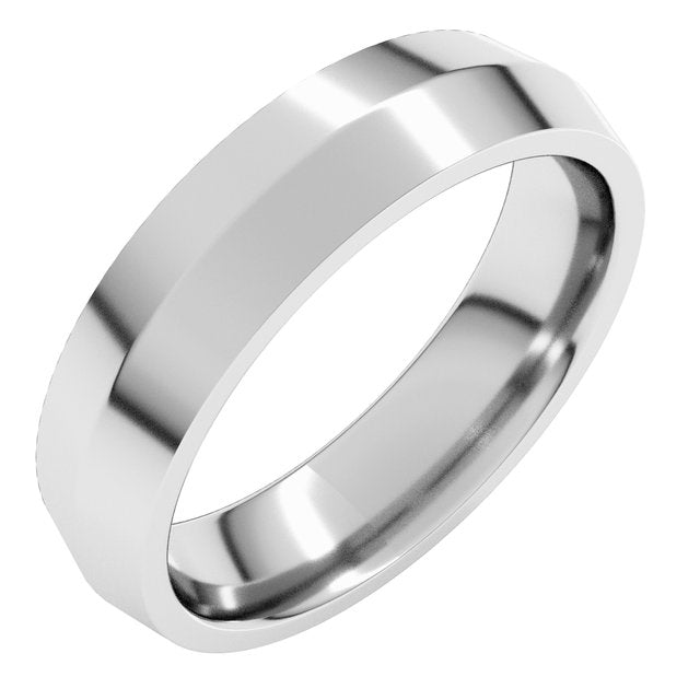 14k White 5 Mm Knife Edge Comfort Fit Band Size 9