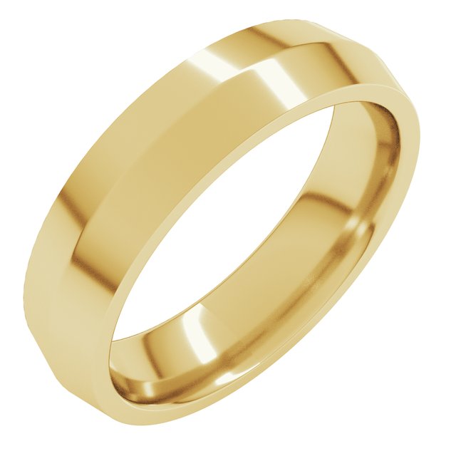 14k Yellow 5 Mm Knife Edge Comfort Fit Band Size 7.5