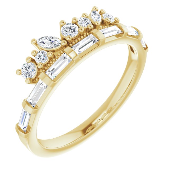 14K Yellow 5/8 CTW Natural Diamond Anniversary Band