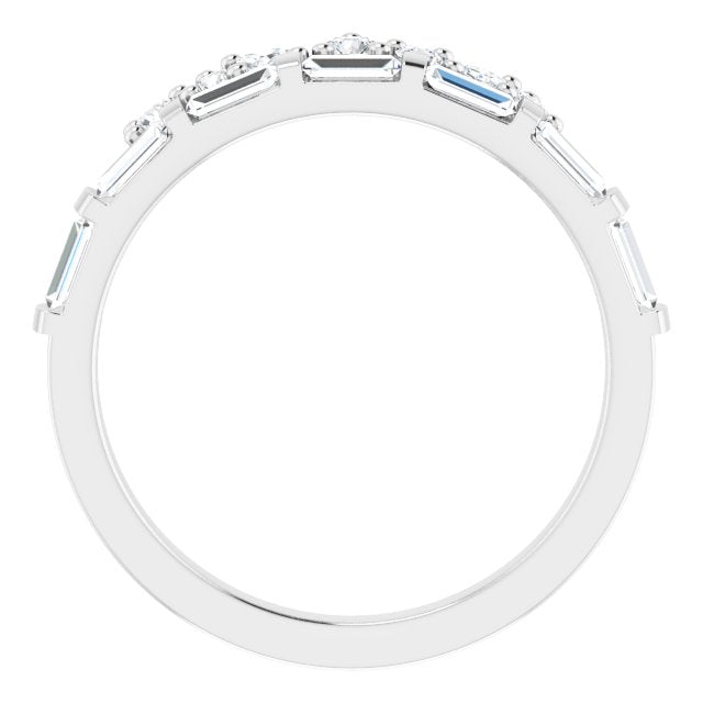 14K White 5/8 CTW Natural Diamond Anniversary Band