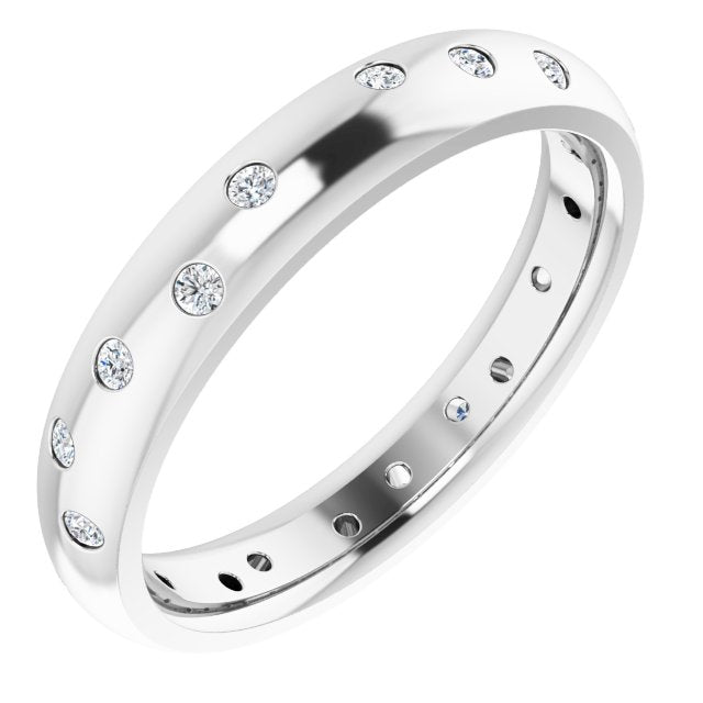 14K White 1/5 CTW Diamond Scattered Accented Band
