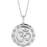 Sterling Silver Om 18' Necklace