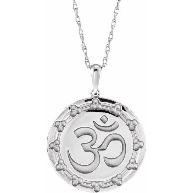 Sterling Silver Om 18' Necklace