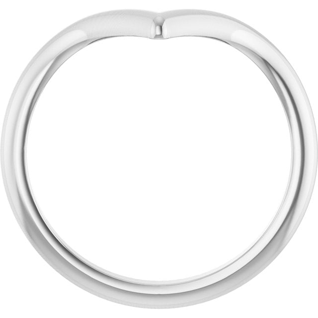 14K White Contour Band