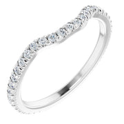 14K White 1/3 CTW Natural Diamond French-Set Matching Band