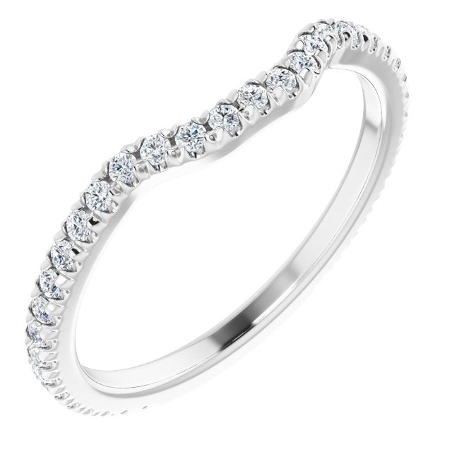 14K White 1/3 CTW Natural Diamond French-Set Matching Band