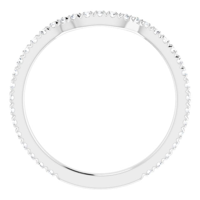 14K White 1/3 CTW Natural Diamond French-Set Matching Band